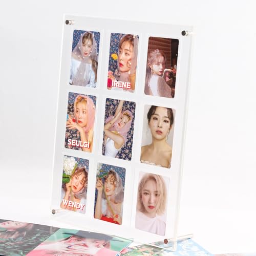 Standing Card Holder, 66 x 91 mm, Ultra Clear Acrylic Display - size: 9Cards