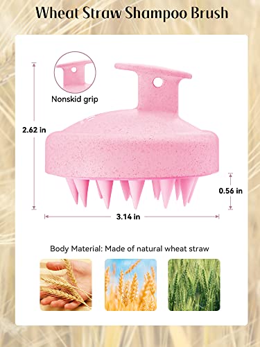 HEETA Scalp Massager Hair Growth Scrubber for Dandruff Removal Hair Care - color: New Pink