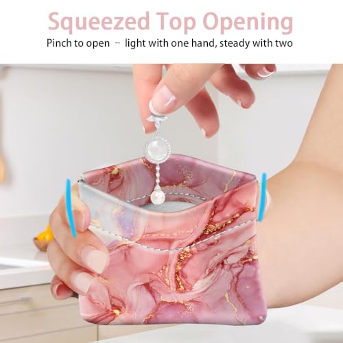 Squeeze Coin Purse Pouch Mini Coin Pocket Portable Change Wallet - color: Red Marble, size: Mini (3.54"x3.2")