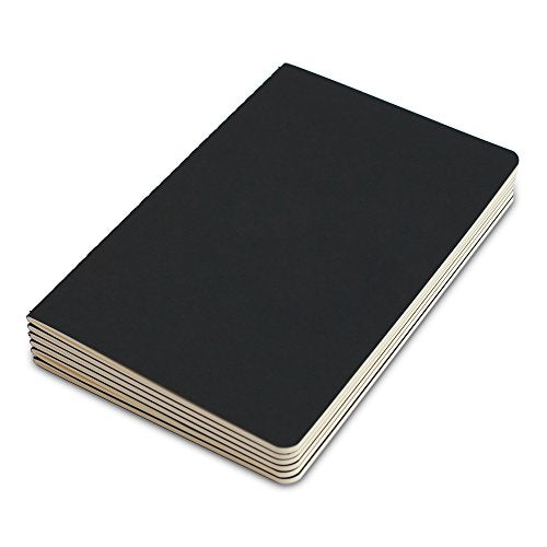 TWONE 6 Pack Notebooks Journal - 60 Lined Page/30 Sheets, Premium Thick Paper Soft Cover Journal for Travel, Office, Work, Office, Home, School, Business Writing, 5.5” x 8.25” (Black) - style: Ruled