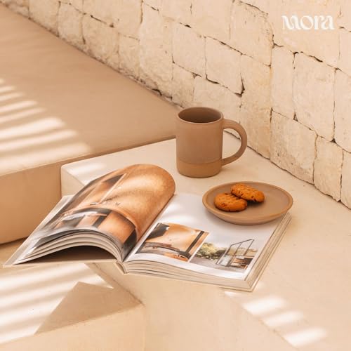 MORA Medium Mugs Set of 4, 16oz Ceramic Pottery Latte Mugs/Coffee Cups - Microwave and Dishwasher Safe - Mushroom - color: Mushroom