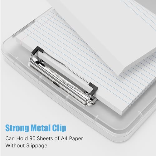 Hongri Clipboard with Storage with Pencil Case, 8.5 x 11 Storage Clip Board - color: Translucent