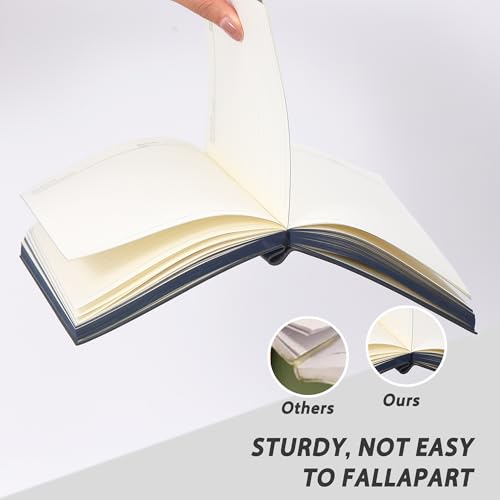 BOBO RABBIT Softcover Lined Notebook 348 Pages Vegan Leather Thick Journal - color: Blue