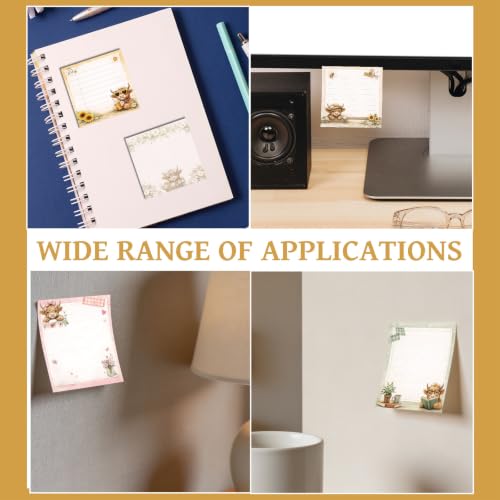 Highland Cow Gift Sticky Notes - 9 PCS Different Season to Do List Memo Cute Animal Post It Notes Aesthetic Flower Notepads School Office Stationery Supplies for Women Cow Lover 3x3 Inches - style: Highland Cow
