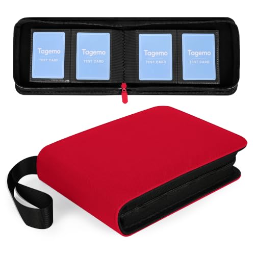 2 Pocket Mini Card Binder - Small Trading Card Album with Zipper,80 Pockets PU Leather Holder, Side-Loading Small TCG Binder for Standard Anime & Sports Cards - color: Red, size: 2-Pocket