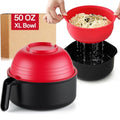 MEACOLIA Jumbo 50 oz Microwave Ramen Cooker Bowl - color: Red, size: 50 oz Ramen Bowl (Bowl Only)