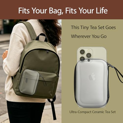 Portable Chinese Gongfu Tea Set,Travel Glass Teapot with Ceramic Filter&Bag - color: Transparency