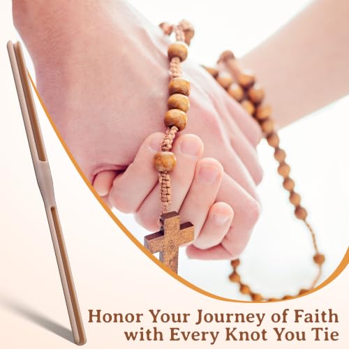 Dunkive 2 Pack Rosary Cord Knotting Tool, Dual Head,Brown - color: Brown