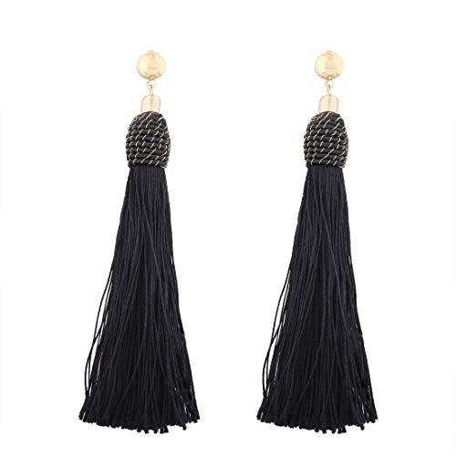 20pcs 6 Inch Silky Tassels with Chinese Knot for DIY Crafts(Black) - color: Black