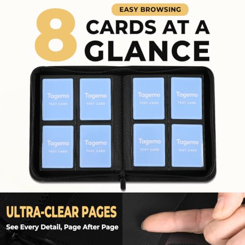 4 Pocket Card Binder, 160 Pockets Mini Trading Card Binder with Side Loading Pockets, Zip Closure and Water-Resistant Diamond-Textured Cover for TCG and Sports Cards - color: Black, size: 4-Pocket