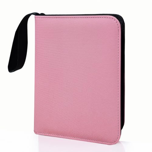 Card Binder, 4 Pocket 240 Card for Collectible Trading Card Albums - color: 240-PINK-1
