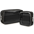 WLLWOO 2pcs Clear Makeup Bag Mini Cosmetic Pouch Travel Toiletry Organizer - color: 2pcs-Black