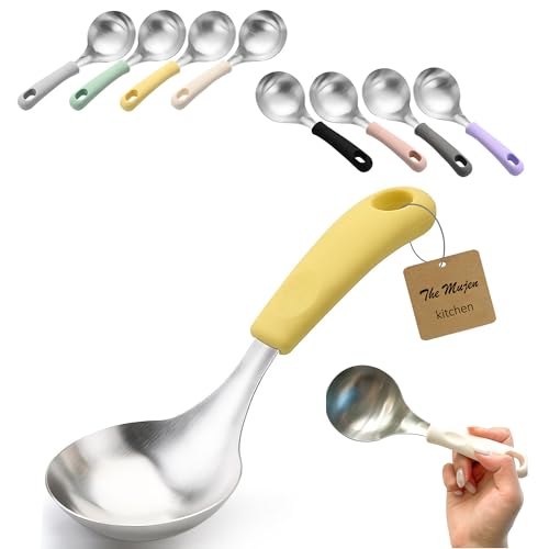 Korean Serving Spoon Stainless Steel Ladle 먹방 스푼 미니 국자 - color: Yellow