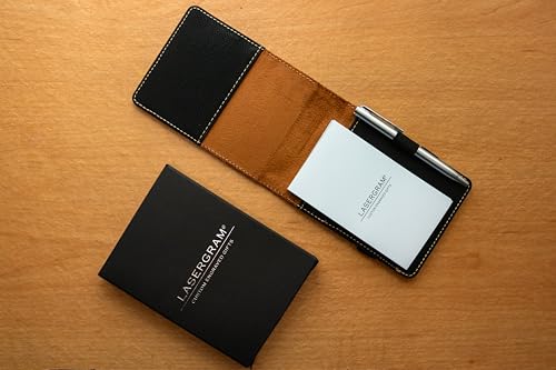 LaserGram Mini Padfolio with Notepad and Pen, Hawaiian Sea Turtle, Personalized Engraving Included (Black with Gold) - color: Black With Gold