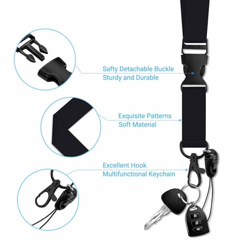 ID Holders for Badges Black Badge Holder with Lanyard Clip for Women Nurse Teacher Student - color: Black