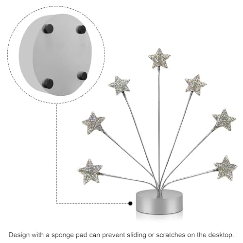7-Branch Family Desktop Photo Tree Holder Clip Round Base