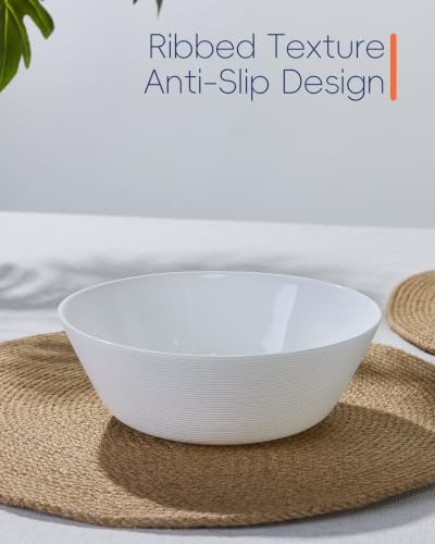 LaGlint 38 OZ White Opal Glass Soup Bowl Set of 4, 7.5 Inch - color: Angel White, size: 38 OZ - Soup Bowl