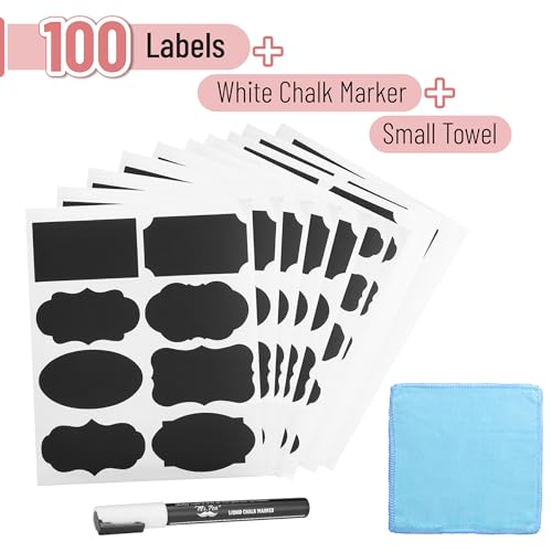 Mr. Pen- Chalkboard Labels, 100 pcs, Assorted Shapes - size: 100 pcs, style: Assorted Shapes