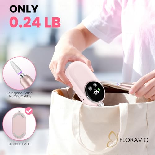 Electric Nail Drill 50000RPM, Professional Nail File Machine - color: Pastel Pink