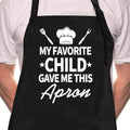 Rosoz Funny BBQ Black Chef Aprons for Men Adjustable Kitchen Cooking Aprons - color: My Favorite Child Gave Me