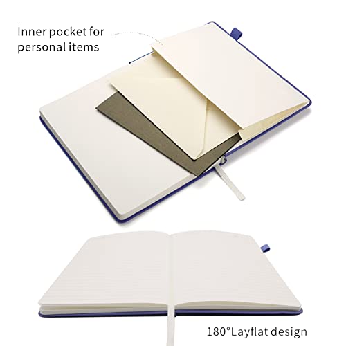 Lined Journal Notebooks with Pen Loop, Hardcover Notebook Journal for Work, 100Gsm Premium Thick Paper with Inner Pocket, Medium 5.7"x8.4", （Purple, Ruled） - color: Purple, size: 1 Pack
