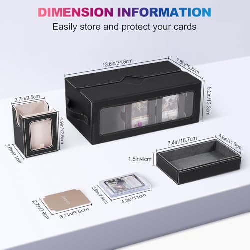 UAONO MTG Commander Deck Box, 6-Deck Modular TCG Deck Case with Dice Tray - color: Multicolour