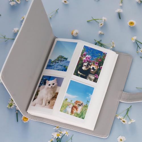 256 Pockets Photo Album for 2x3 Inch Picture, Kpop Photocard, Leather Cover, Photo Album Book Fit for Fujifilm Mini 12/11/9/8/EVO/Link/Liplay Instant Flims (Clay White) - color: Clay White, size: 256 Pockets