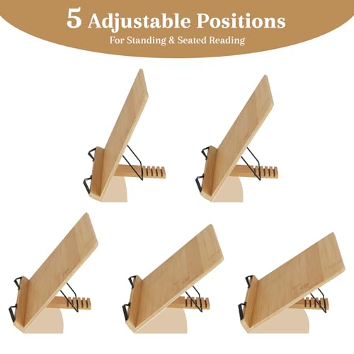Book Stand, Large Book Holder for Reading Hands Free, Cookbook Stand - size: Large (15.35 × 11 in)