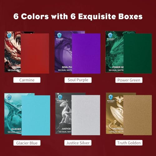 600PCS MTG Card Sleeves, Katomula 6 Colors Dual Matte Card Sleeve with Black Interior & Smooth Shuffle, Standard Size Deck Card Sleeves for MTG, PKM, TCG and Game Cards - color: 6 Colors
