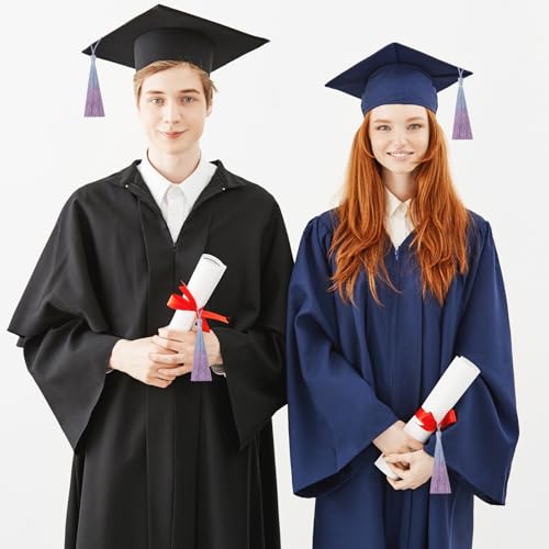 50Pcs 5 Inch Bulk Bookmark Tassel Kit for Graduation, Keychain(Blue Purple) - color: Blue&purple
