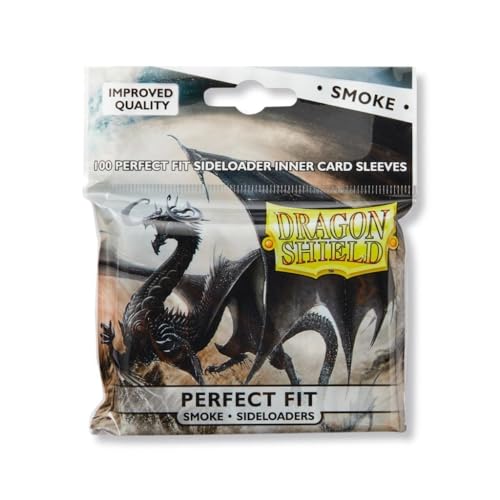 Dragon Shield Perfect Fit Sideloader Inner Card Sleeves Standard Size (100 CT) – PVC-Free Polypropylene Double-Sleeve Protection Compatible with Pokemon, One Piece & Magic The Gathering – Smoke - color: Perfect Fit Sideloader Smoke