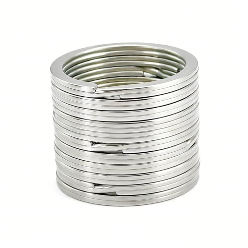11 Pcs Stainless Steel Keyrings,Heavy Duty Round Split Key Chain Rings,30 mm/1.2 inch Flat Keyring