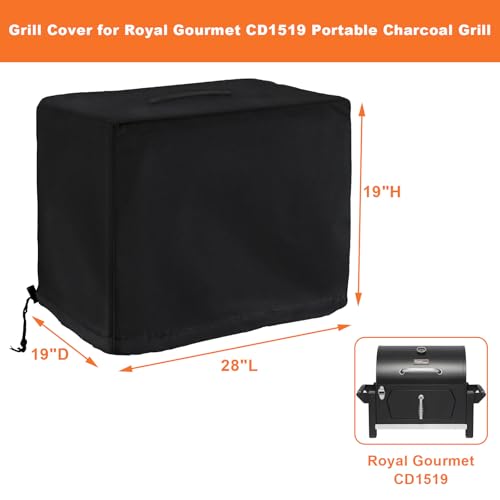 Tabletop Grill Cover for Royal Gourmet CD1519 Portable Charcoal Grill, for Royal Gourmet Tabletop Charcoal Camping Grill, Waterproof UV Resistant Windproof Dustproof Cover - size: CD1519
