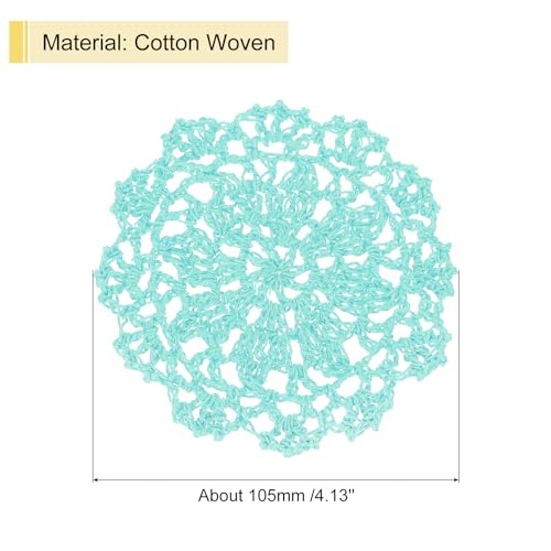 uxcell Fabric Coasters, 8pcs 4" - Cotton Woven Crochet Doilies, Lace Embroidery Cup Mat with Floral Pattern for Wedding Party Decoration (Light Mint Green) - color: Light Mint Green