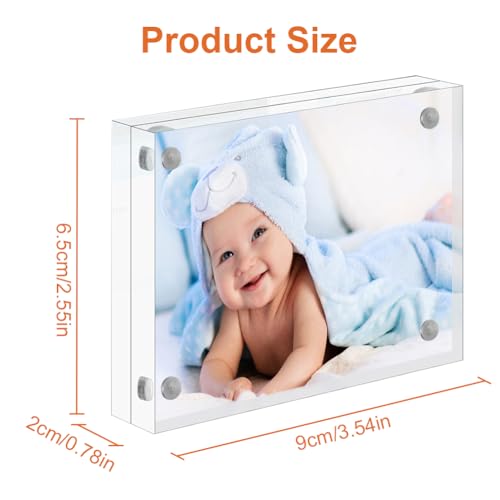 8 Pack Mini Acrylic Picture Frames 2.5 x 3.5 Inch - size: 2.5X3.5