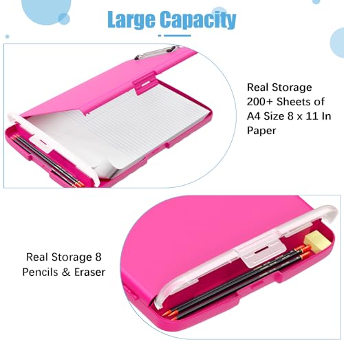 Hongri Clipboard with Storage with Pencil Case, 8.5 x 11 Storage Clip Board - color: Red