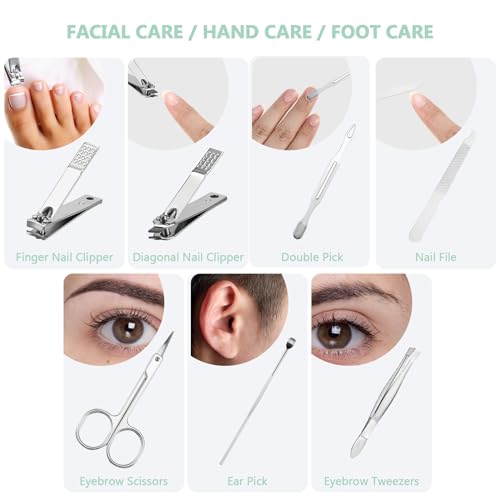 12 Set Mini Manicure Bulk, 7 in 1 Nail Clipper, Multi Color - color: Multi Color