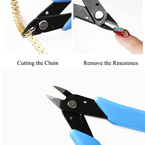 Rhinestone Remover, Nail Art Decorations Remover DIY Tool, Professional Stainless Steel Nipper Nail Cutter Scissors Manicure Accessory