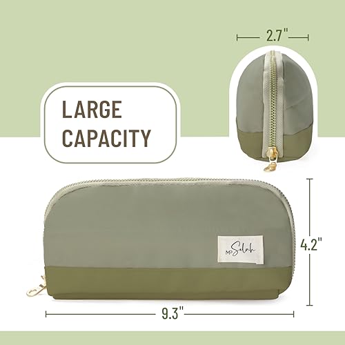 Mr. Pen- Wide-Opening Pencil Case, Triangle Design - color: Forest Green