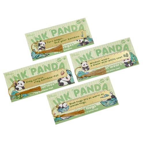 4 PCS Panda Bookmark Rules, Funny Metal Book Marks for Reading Women, Teens Teacher Planner,Book Lovers Gifts - style: Panda Ruler
