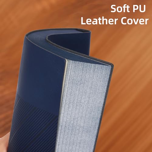 BOBO RABBIT Softcover Lined Notebook 348 Pages Vegan Leather Thick Journal - color: Blue