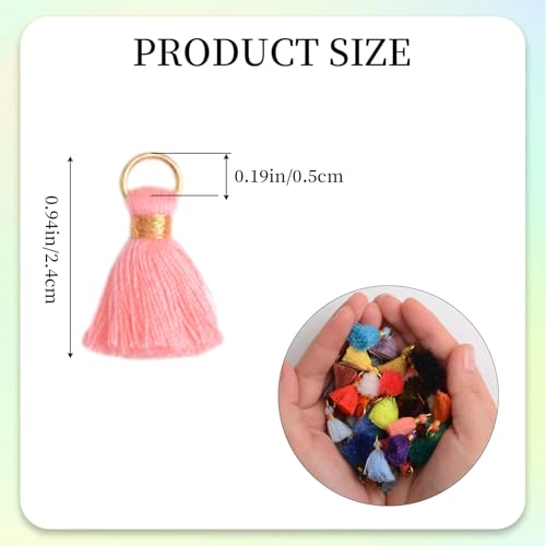 Mini Tassels Charm, 90 PCS Mixed Color Mini Tiny Handmade Craft Tassels Charms Handmade Craft Tassels for DIY Jewelry Necklace Making Accessorie - color: 45 Colors-2.4cm