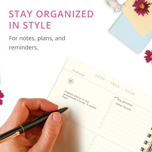 Graphique Floral 18 Month Planner, July 2026 – Dec. 2027, Hardbound Spiral Planner with Monthly Tabs, Holidays & Reminder Stickers, 6 x 8 - color: Floral