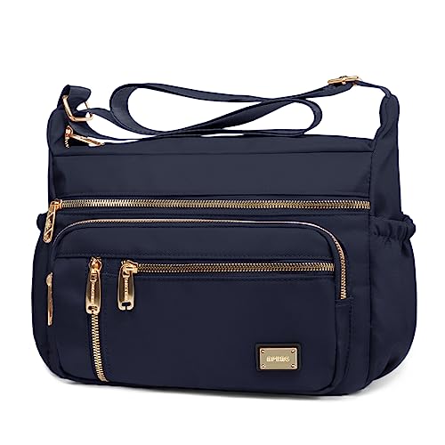 NPBAG Crossbody Bag for Women, Shoulder Purse Handbag Messenger Bag, Trendy Pocketbooks, Waterproof and Multi-Pockets - color: Navy