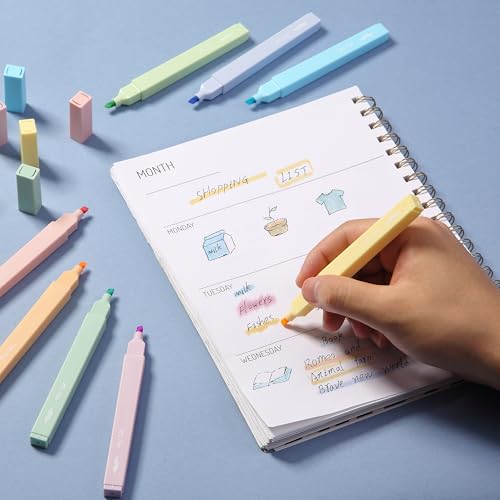 Mr. Pen- Aesthetic Highlighters No Bleed, 8 Pack, Assorted Colors | Chisel Tip, Cute Highlighters Assorted Colors for Journaling, Highlighting, Underlining, Fast Dry, Back to School Supplies - color: Dreamy Colors, size: 8 Pack