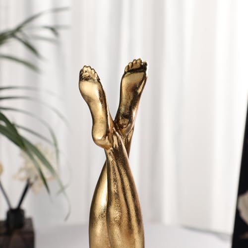 Golden Legs Sculpture Resin Statues Home Decor (Straight Leg) - color: Straight Leg