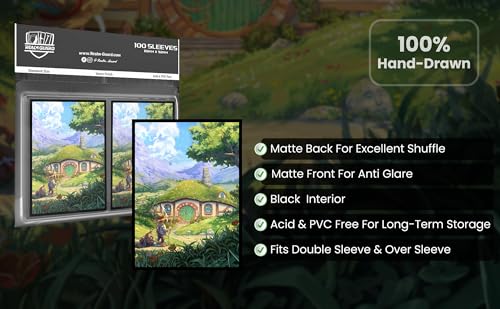 (Halfling Tranquility V2) 100% Hand-Drawn 100ct Textured Matte TCG/MTG Card Art Sleeves by Realm Guard - style: V2 Regular