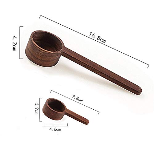 Wooden Scoops for Canisters, Coffee Scoop,Korean Style 6.61 inch Wooden Coffee Ground Spoon, Measuring for Ground Beans or tea, Soup Cooking Mixing Stirrer Kitchen Tools Utensils - color: A Walnut Wooden Long