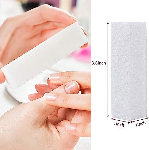 15PCS Nail Files and Buffer with Storage Box,Professional Manicure Pedicure Kit White Buffer Block Reusable 100/180 Grit Nail Files Emery Board Black for Nature Acrylic Nails Home Salon Travel Use