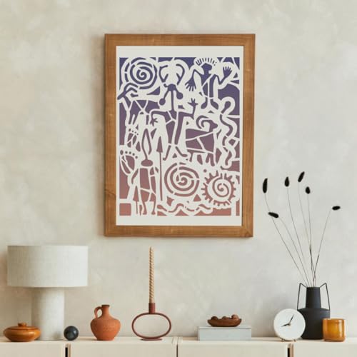 Stencils for Crafts Reusable Texture Stencils for Painting 10"x8" - style: Abstract
